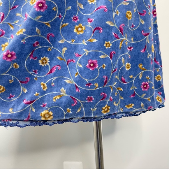 Vintage Victorias Secret Country Velour Velvet Ditsy Floral Lace Trim Tank Top - Picture 12 of 17